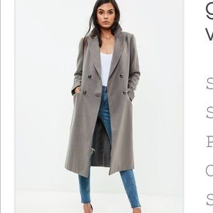 Grey long wool pea coat